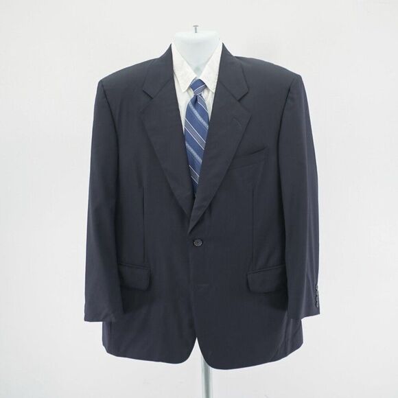 Samuelsohn Sb Savoy Wool 2 Piece Suit Blue Striped 44R 40 / 29 Pleated High Rise - Picture 8 of 16